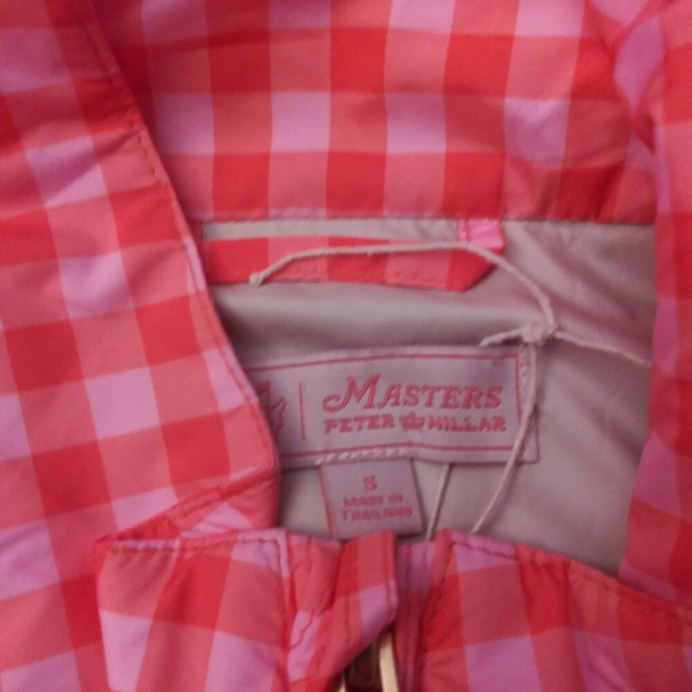 Peter Millar Augusta Masters Women's Pink Gingham Zip-up Vest size Small - Picture 2 of 7